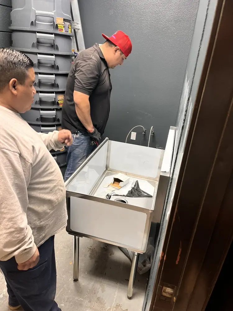 Commercial plumbing and sink installation in Heath
